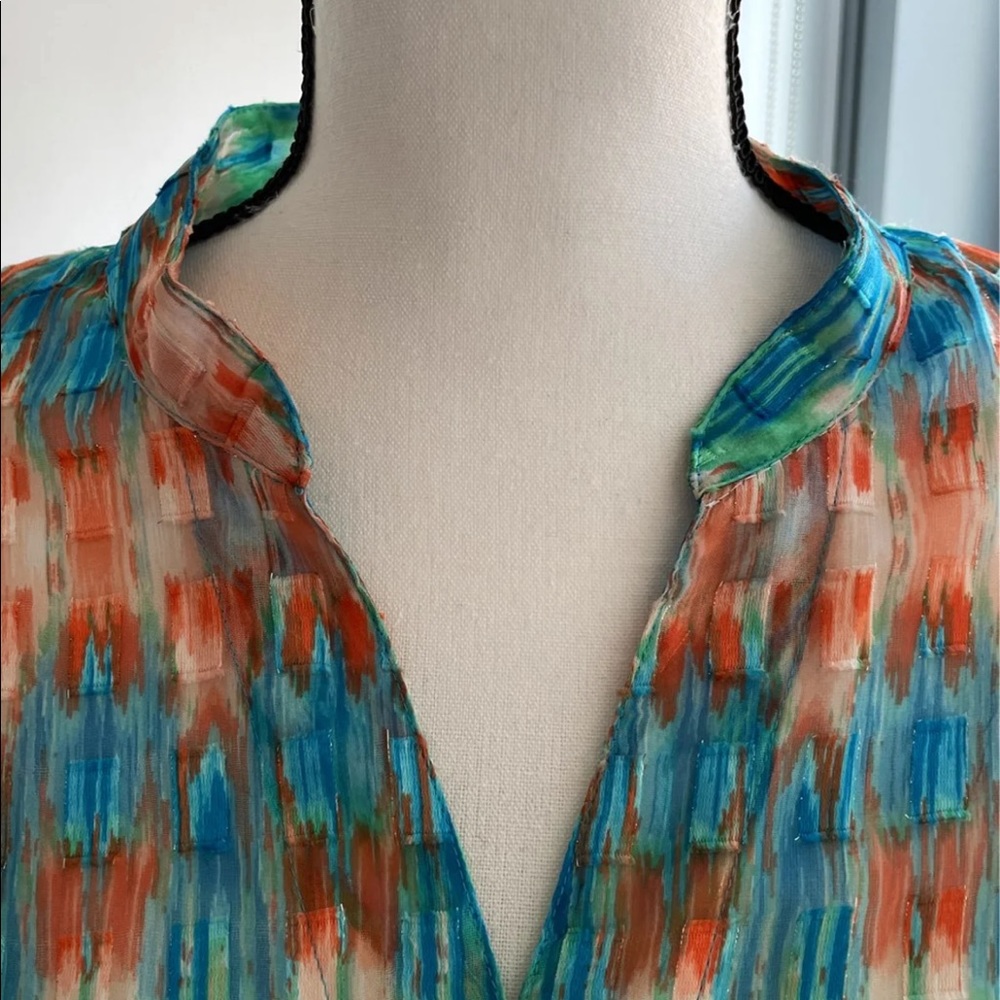 💎Ruby Rd. Sheer Button-down Blouse - Picture 5 of 9